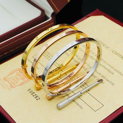 Love Bracelet Set in Tri-Gold Tones