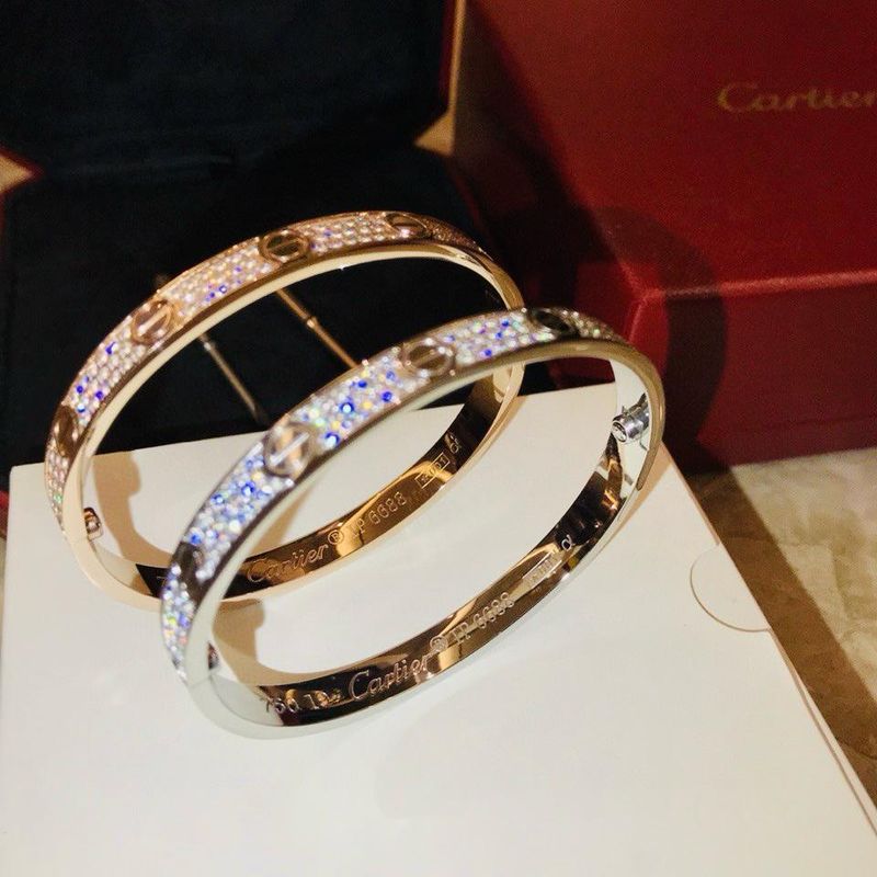Rose Gold Pave Screw Motif Bangle Bracelet
