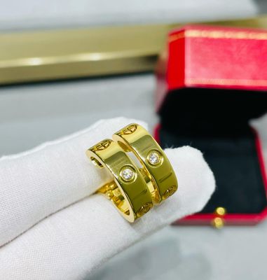 Classic Hoop Earrings with Screw and Gemstone Detailing