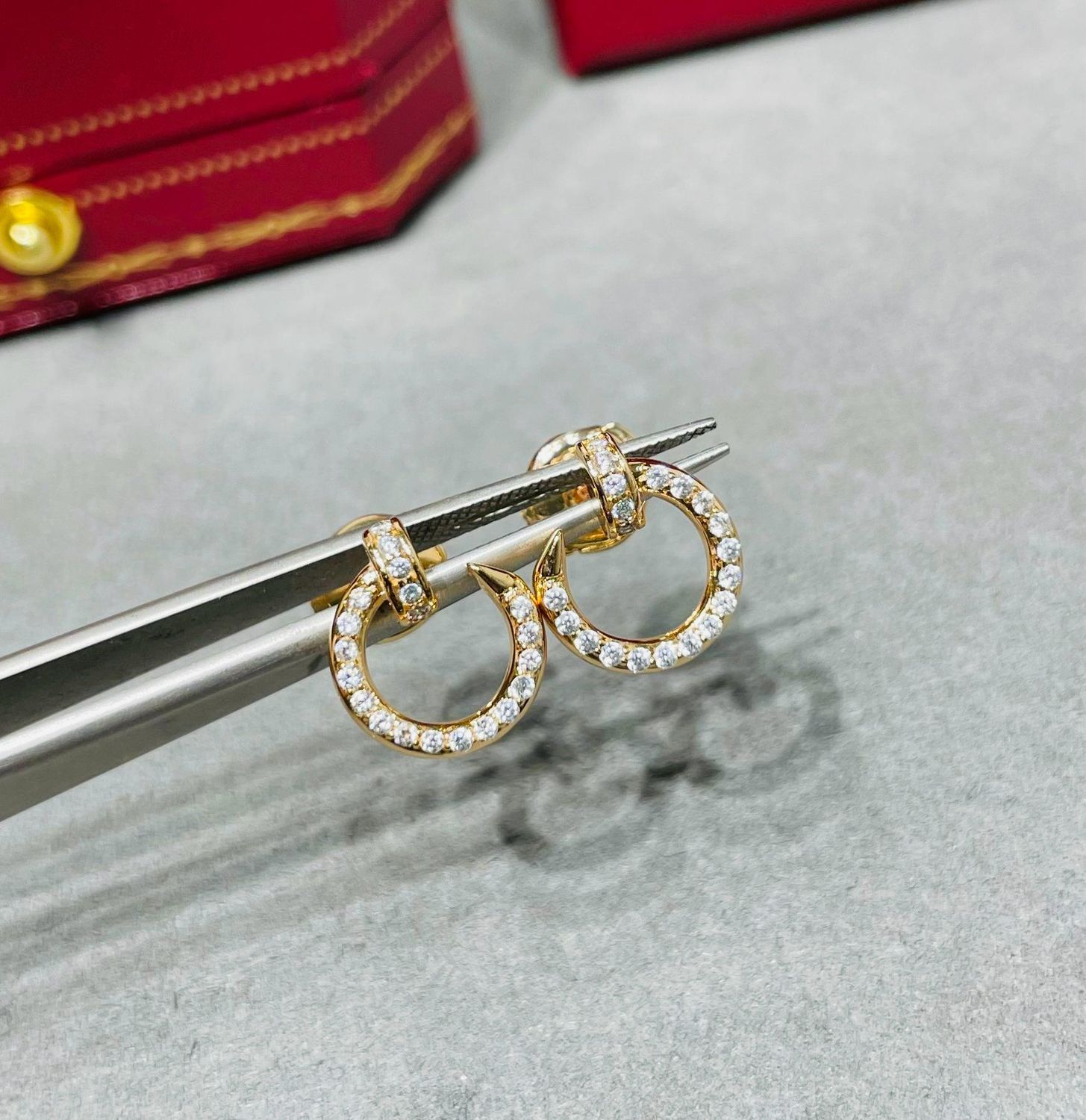 Elegant Crystal-Embellished Loop Earrings – Trio Set