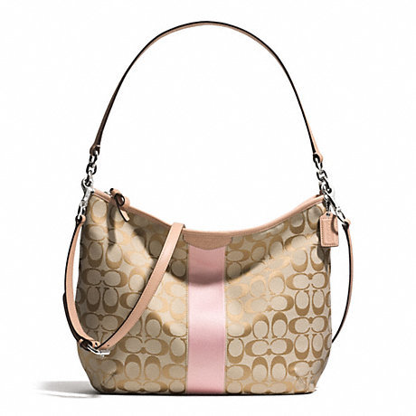 coach signature stripe hobo bag