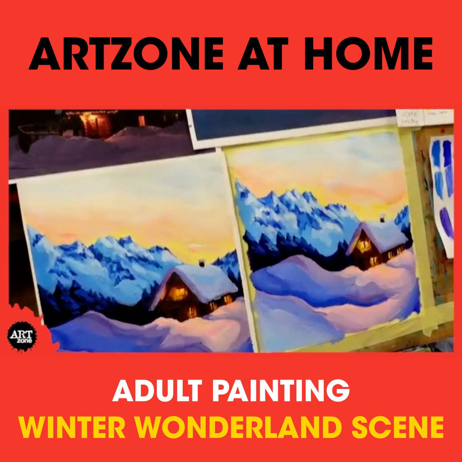 Adult Painting Class - Winter Wonderland Scene