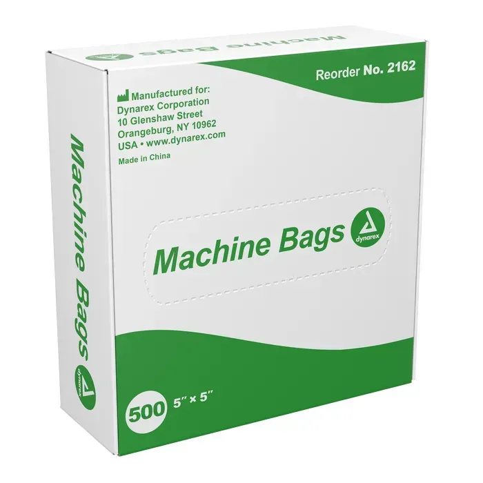 Dynarex Machine Bags 5" x 5" 500 Per Box 8000 Per Case