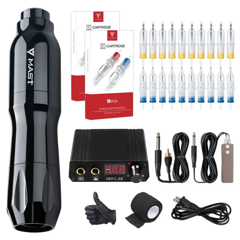 Dragonhawk Tattoo Kit | Mast Dawn Tattoo Machine Rotary Pen Starter Bundle