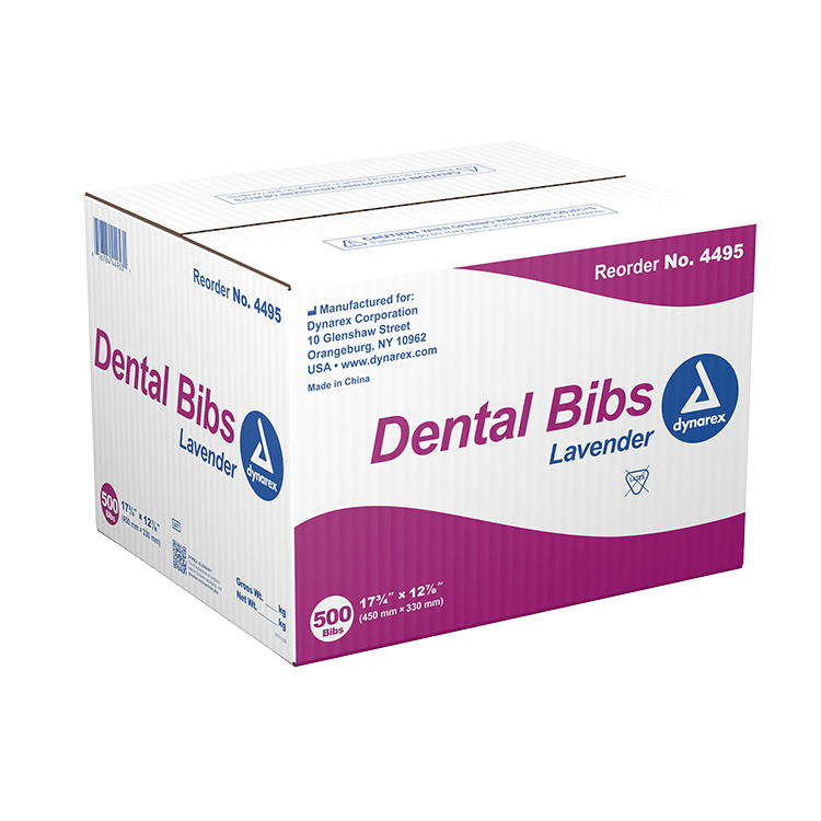 Dynarex Dental Bibs Lavender 500 Per Case