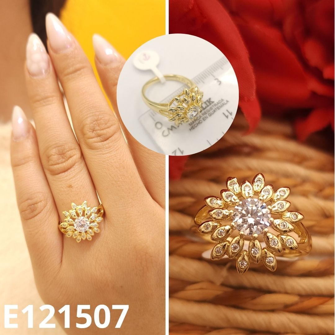 ANILLO ENCHAPADO EN ORO 14K FLOR