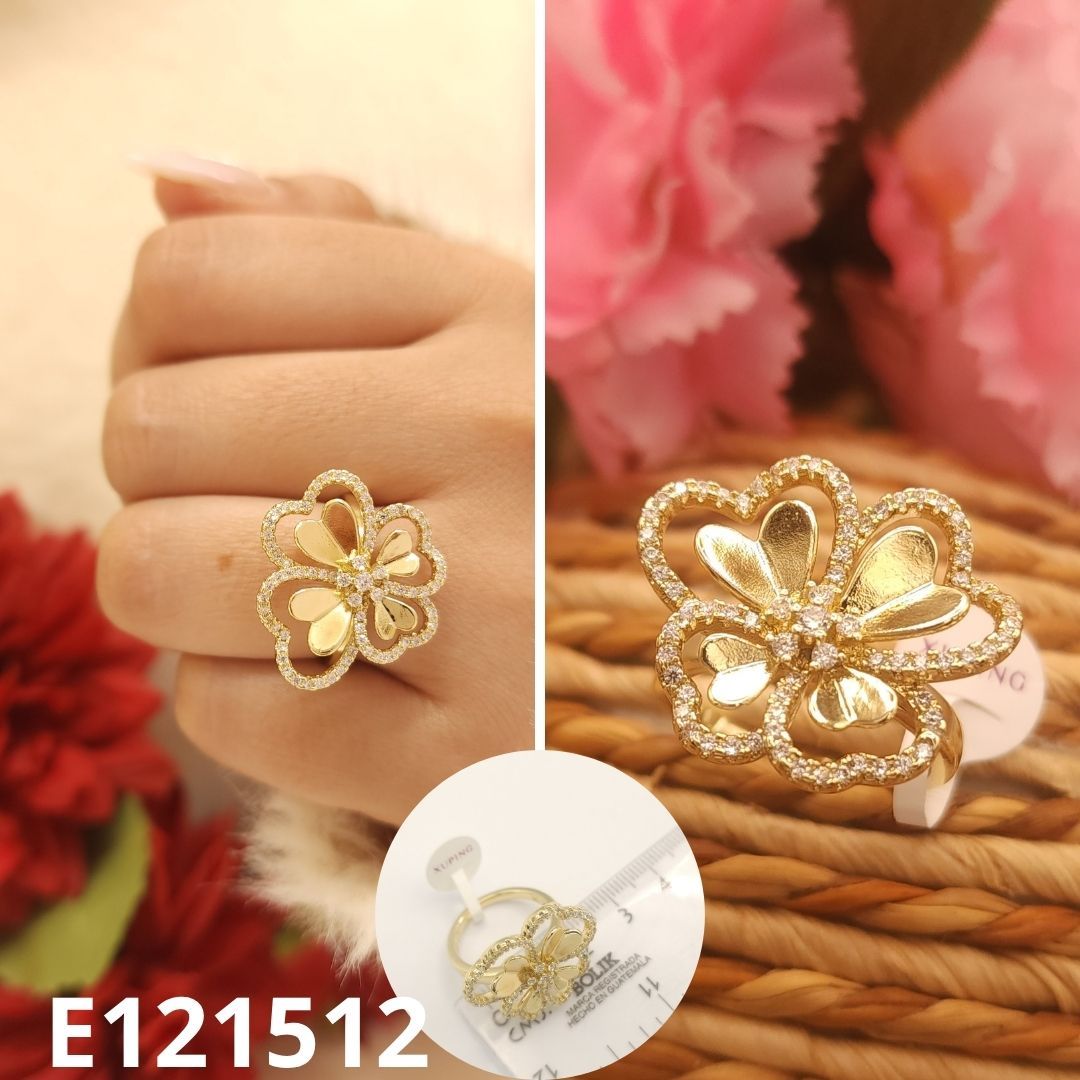 ANILLO ENCHAPADO EN ORO 14K FLOR