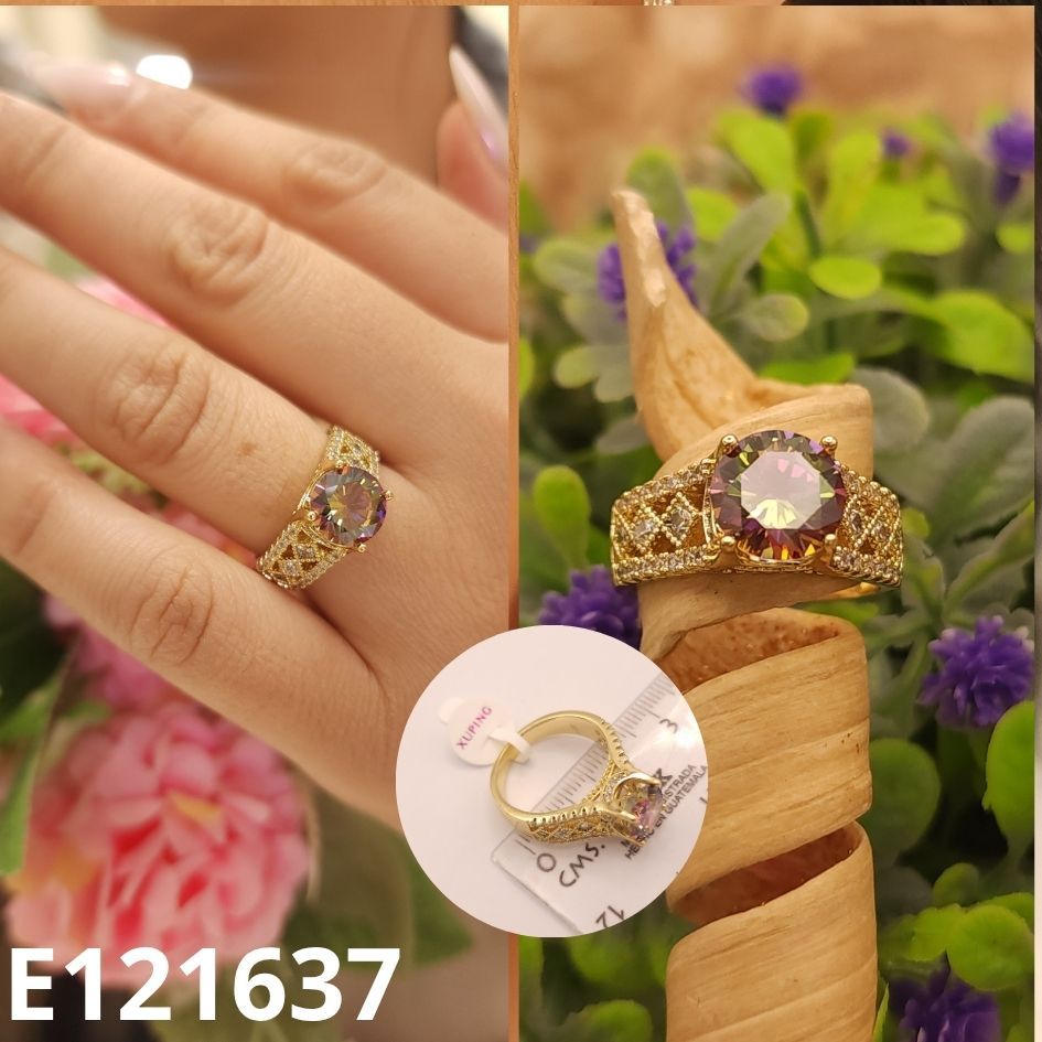 ANILLO ENCHAPADO EN ORO 14K PIEDRA TORNASOL