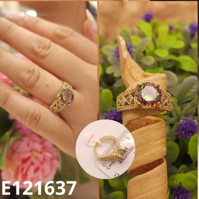 ANILLO ENCHAPADO EN ORO 14K PIEDRA TORNASOL