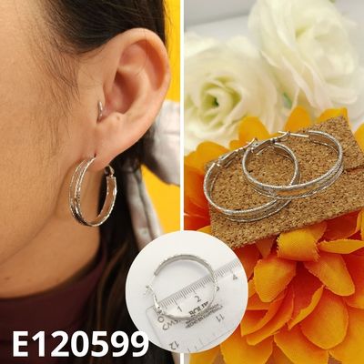 ARGOLLAS ENCHAPADAS EN PLATINO 3CM DIAMETRO X 5MM ANCHO