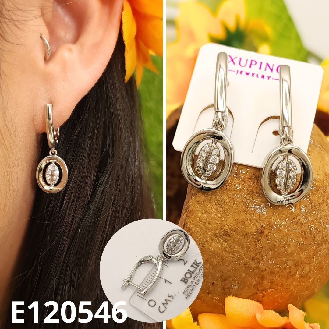 ARETES ENCHAPADOS EN PLATINO 3CM LARGO