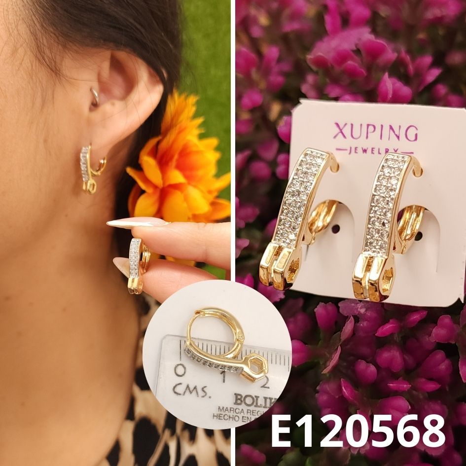 ARGOLLAS ENCHAPADAS EN ORO 14K HUGGIES 2CM LARGO