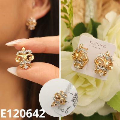 ARETES ENCHAPADOS EN ORO 14K 1.7CM LARGO
