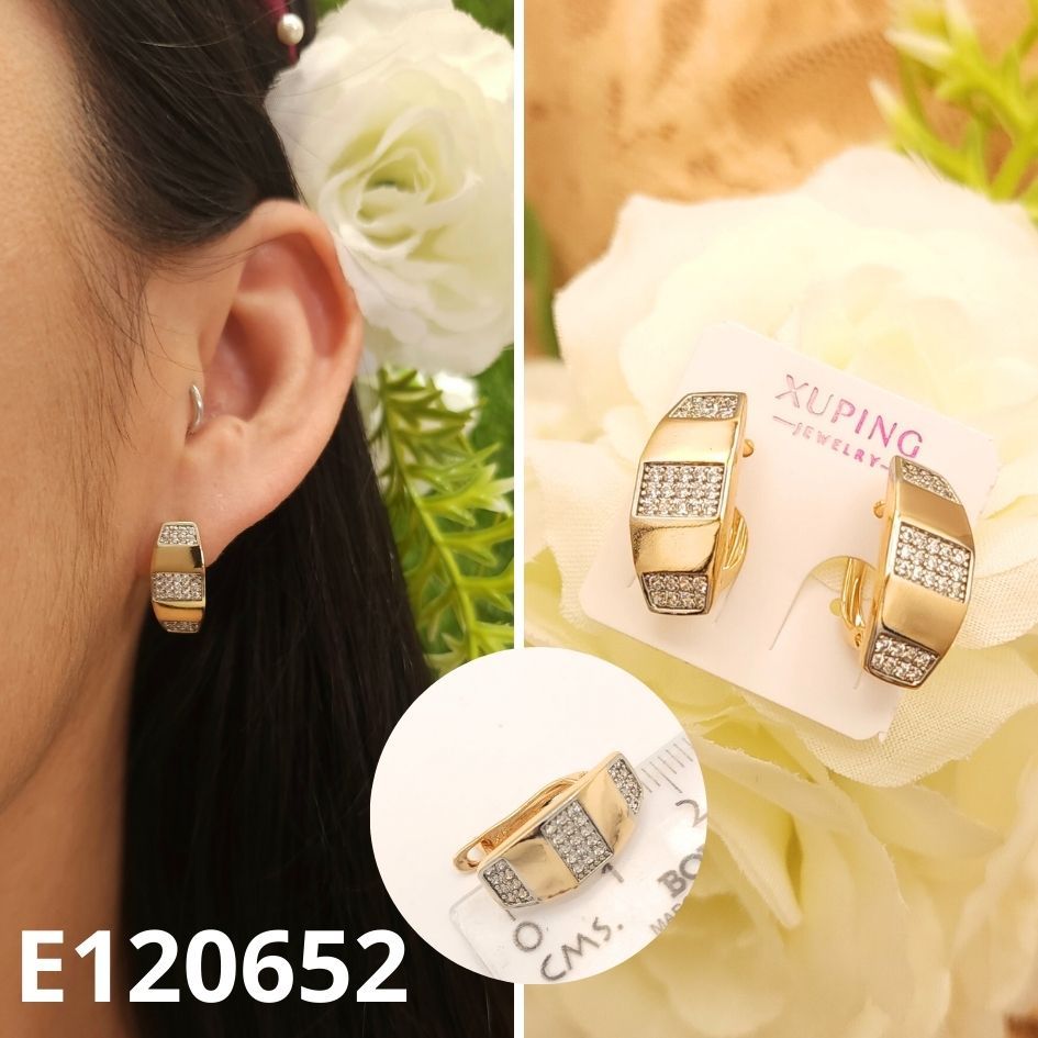 ARETES ENCHAPADOS EN ORO 14K 1.8CM LARGO X 8MM ANCHO