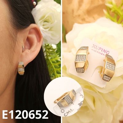 ARETES ENCHAPADOS EN ORO 14K 1.8CM LARGO X 8MM ANCHO