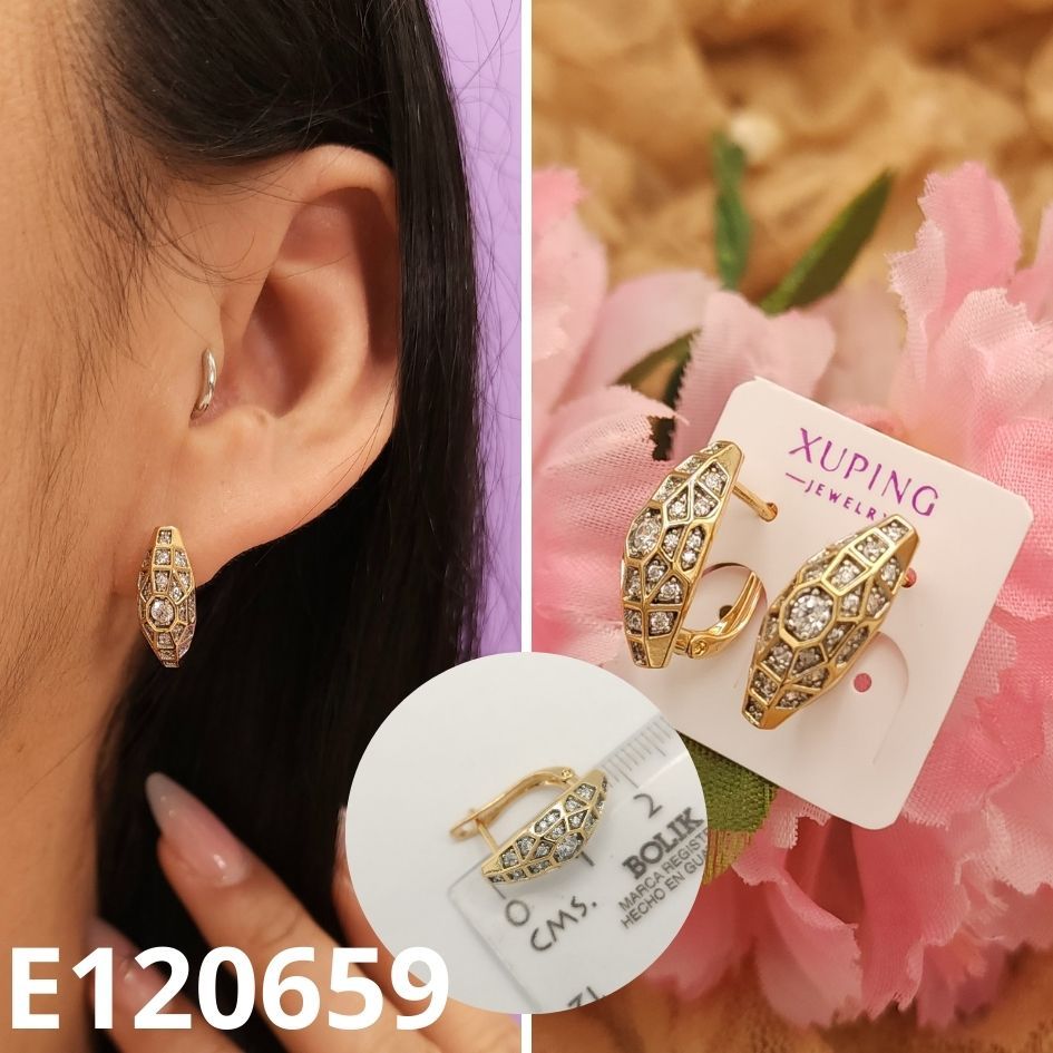 ARETES ENCHAPADOS EN ORO 14K 1.8CM