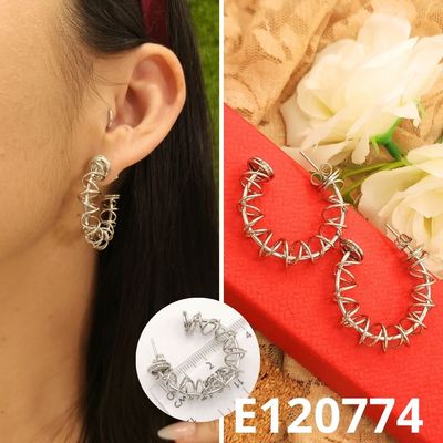 ARGOLLAS ENCHAPADAS EN PLATNINO 3.5CM