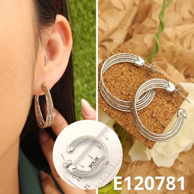 ARGOLLAS ENCHAPADAS EN PLATINO 3.6CM DIAMETRO
