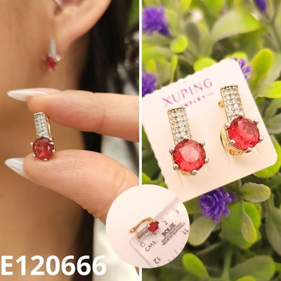 ARETES ENCHAPADSO EN ORO 14K FUCSIA 1.5CM