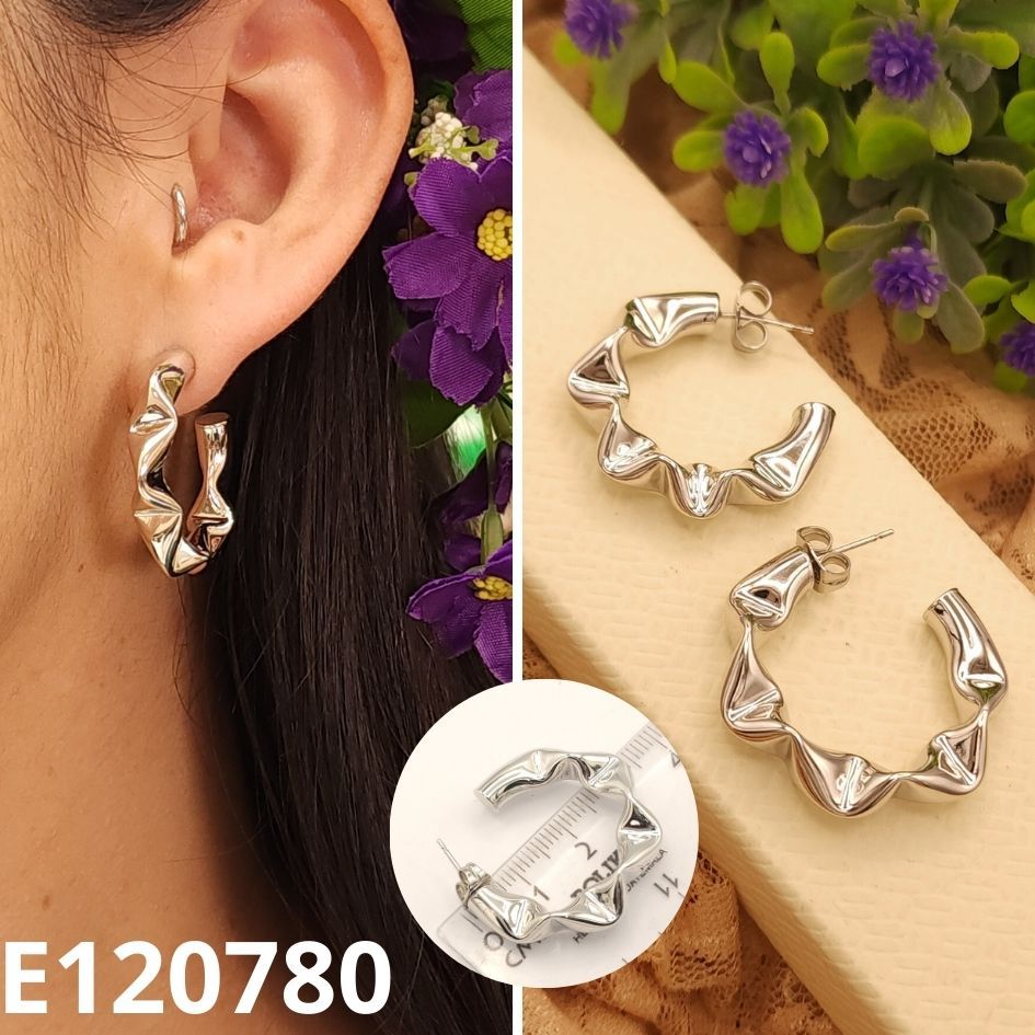 ARGOLLAS ENCHAPADAS EN PLATINO 3.3CM DIAMETRO