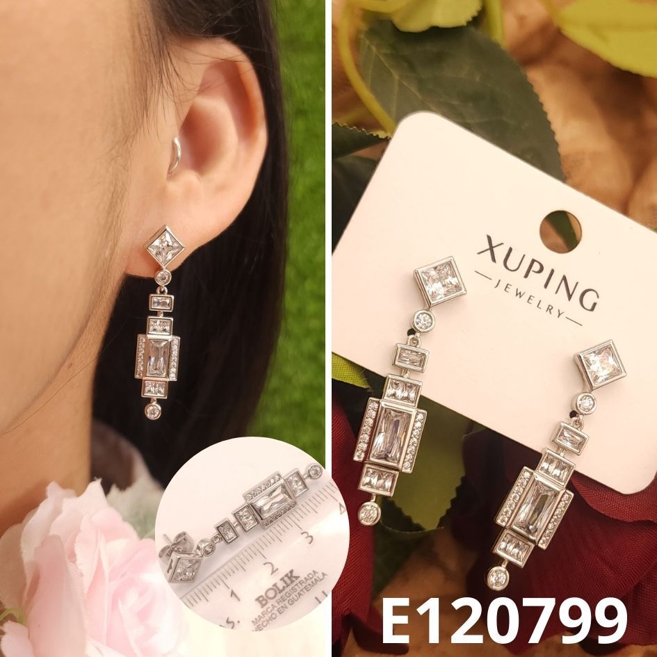 ARETES ENCHAPADADOS EN PLATINO 4CM