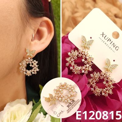 ARETES ENCHAPADOS EN ORO 14K 3.5CM