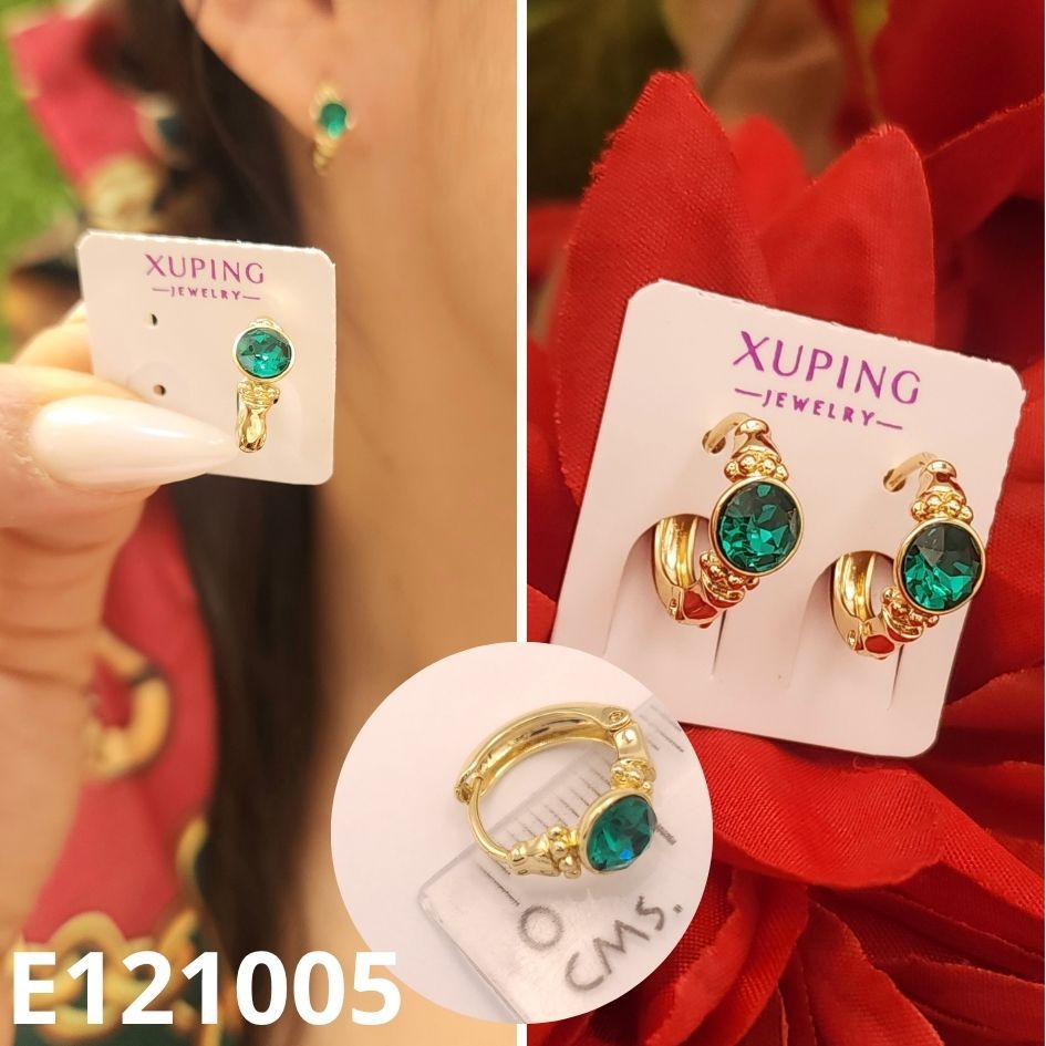 ARGOLLAS ENCHAPADAS EN ORO 14K ESMERALDA