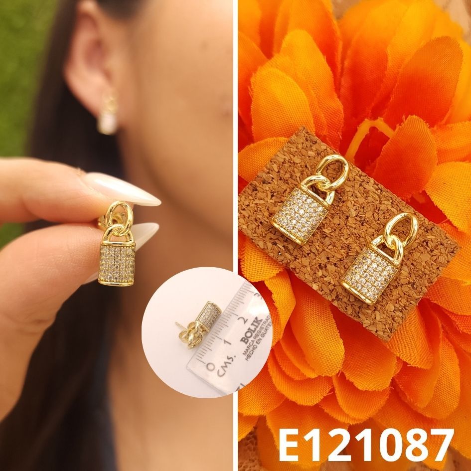ARETES ENCHAPADOS EN ORO 14K1.8CM
