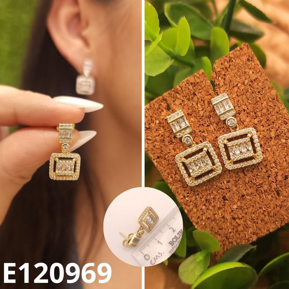 ARETES ENCHAPADOS EN ORO 14K 2CM