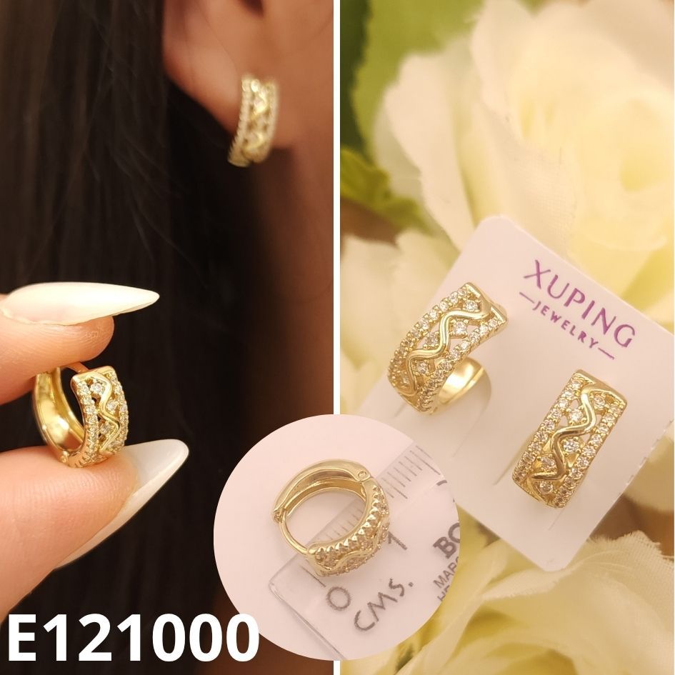 ARGOLLAS ENCHPADAS EN ORO 14K HUGGIES 1.4CM