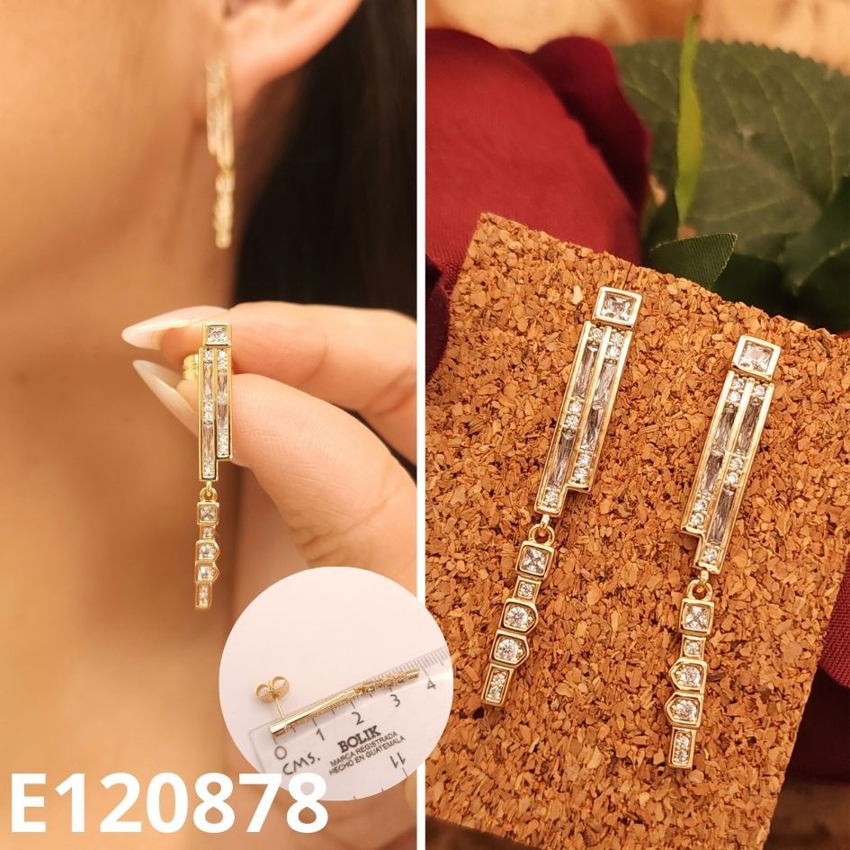 ARETES ENCHAPADOS EN ORO 18K COLGANTES 2.5CM