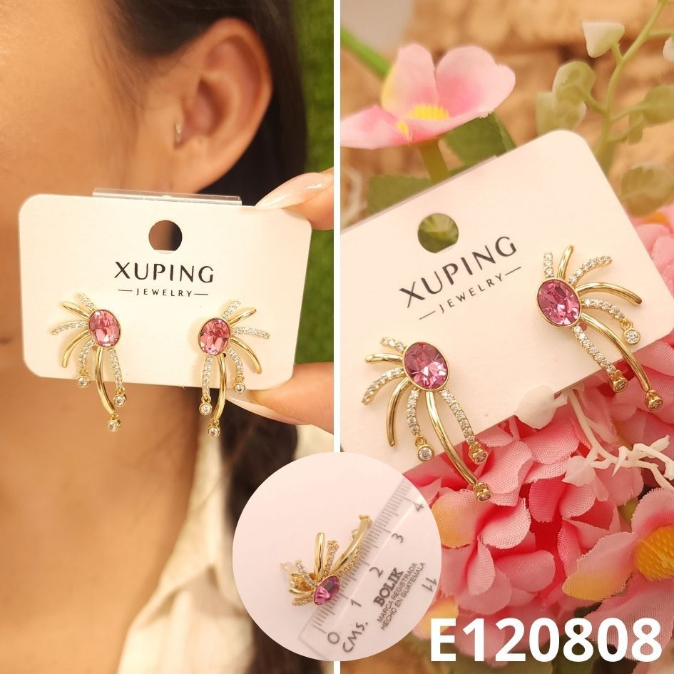 ARETES ENCHAPADOS EN ORO 14K 3CM