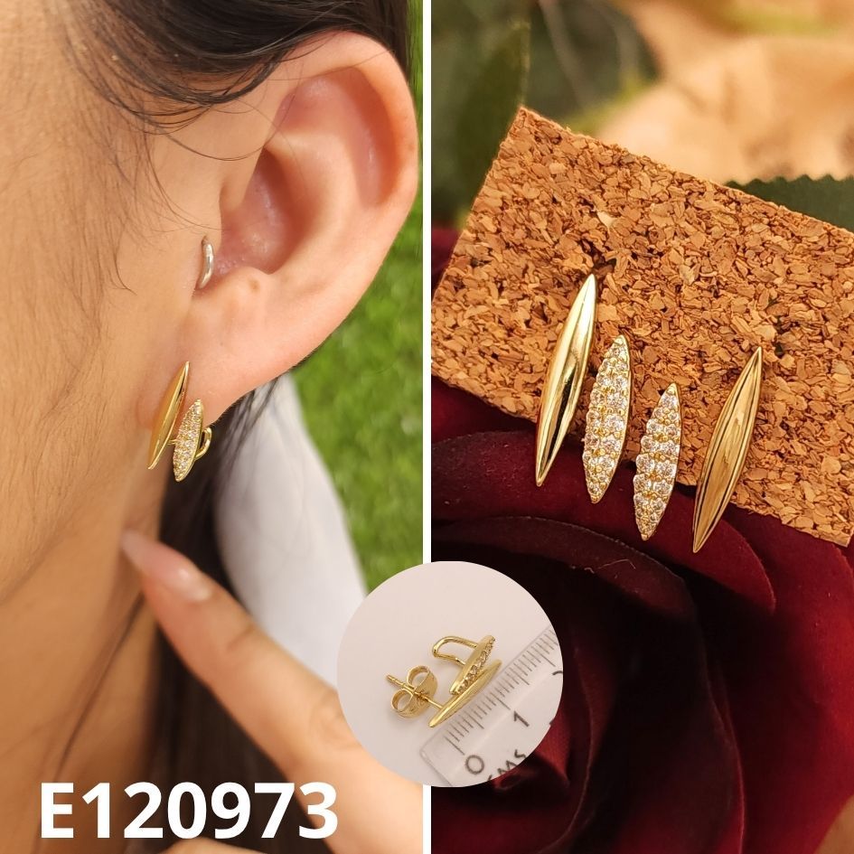 ARETES ENCHAPADOS EN ORO 14K 1.5