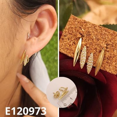 ARETES ENCHAPADOS EN ORO 14K 1.5