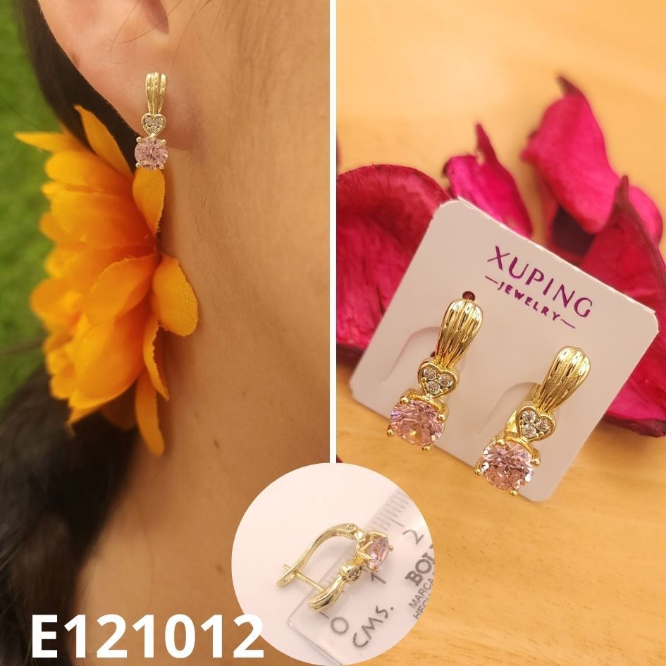 ARETES ENCHAPADOS EN ORO 14K ROSADO 2CM