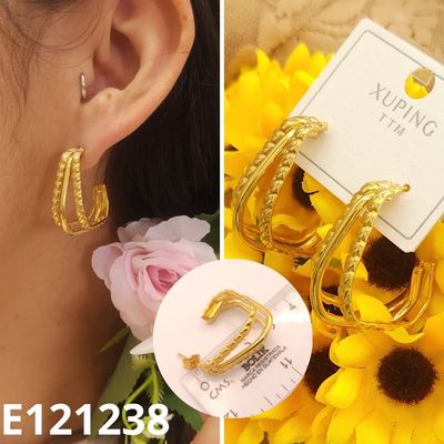 ARETES ENCHAPADOS EN ORO 24K 3CM