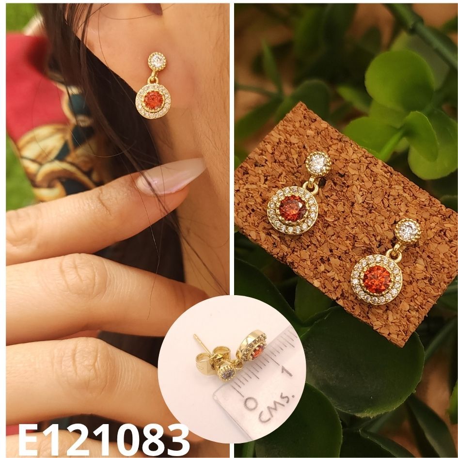 ARETES ENCHAPADOS EN ORO 14K ROJOS 1.5