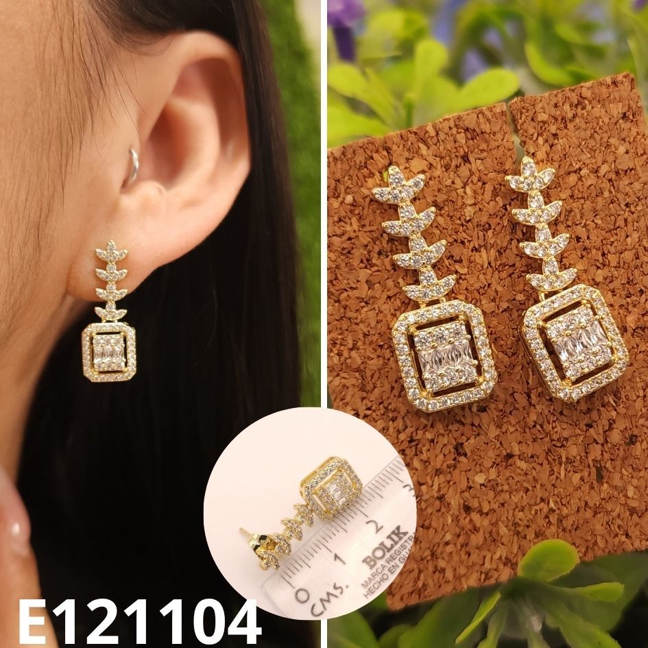 ARETES ENCHAPADOS EN ORO 14K 2.8CM