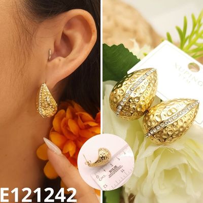 ARETES ENCHAPADOS EN ORO 14K GOTAS 2.5CM