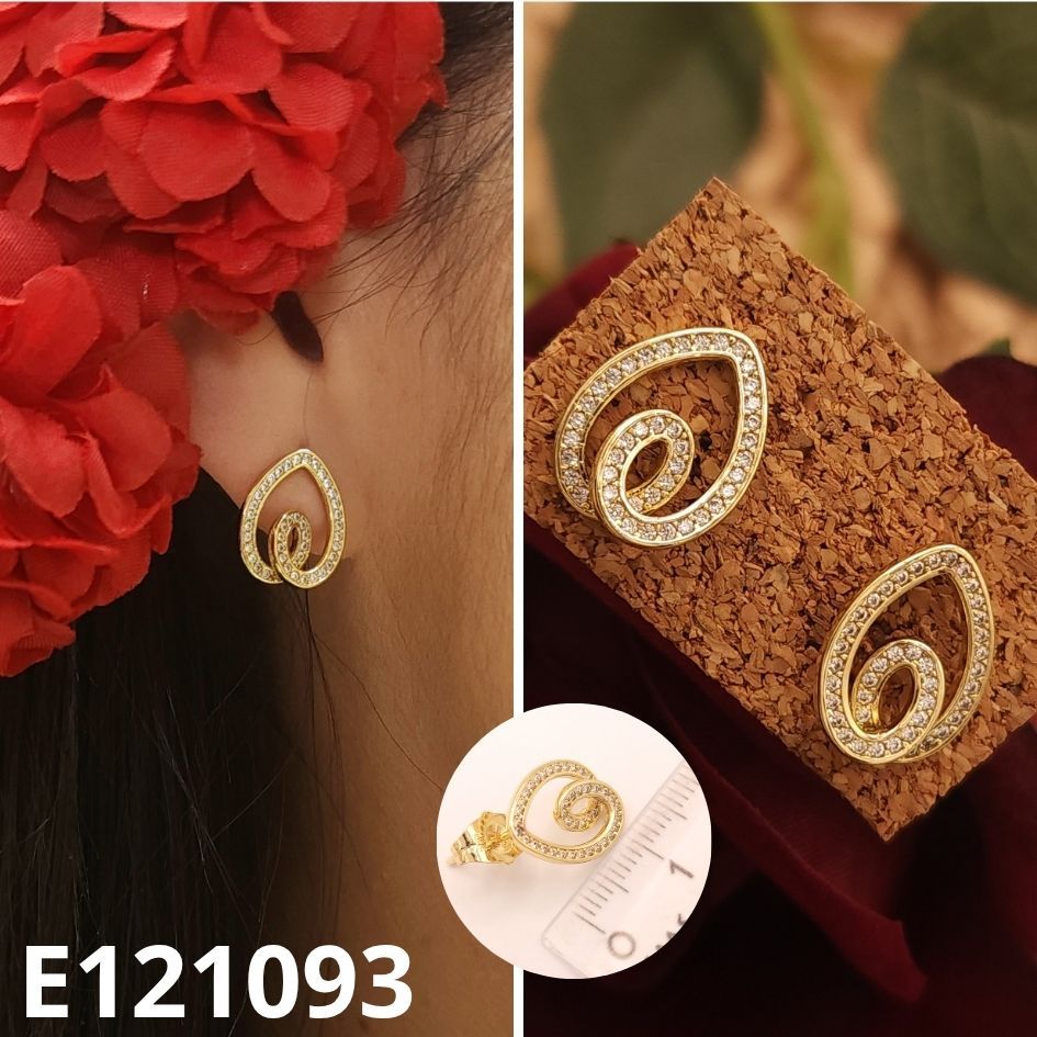 ARETES ENCHAPADOS EN ORO 14K 1.4CM