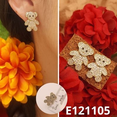 ARETES ENCHAPADOS EN ORO 14K OSITOS 2CM