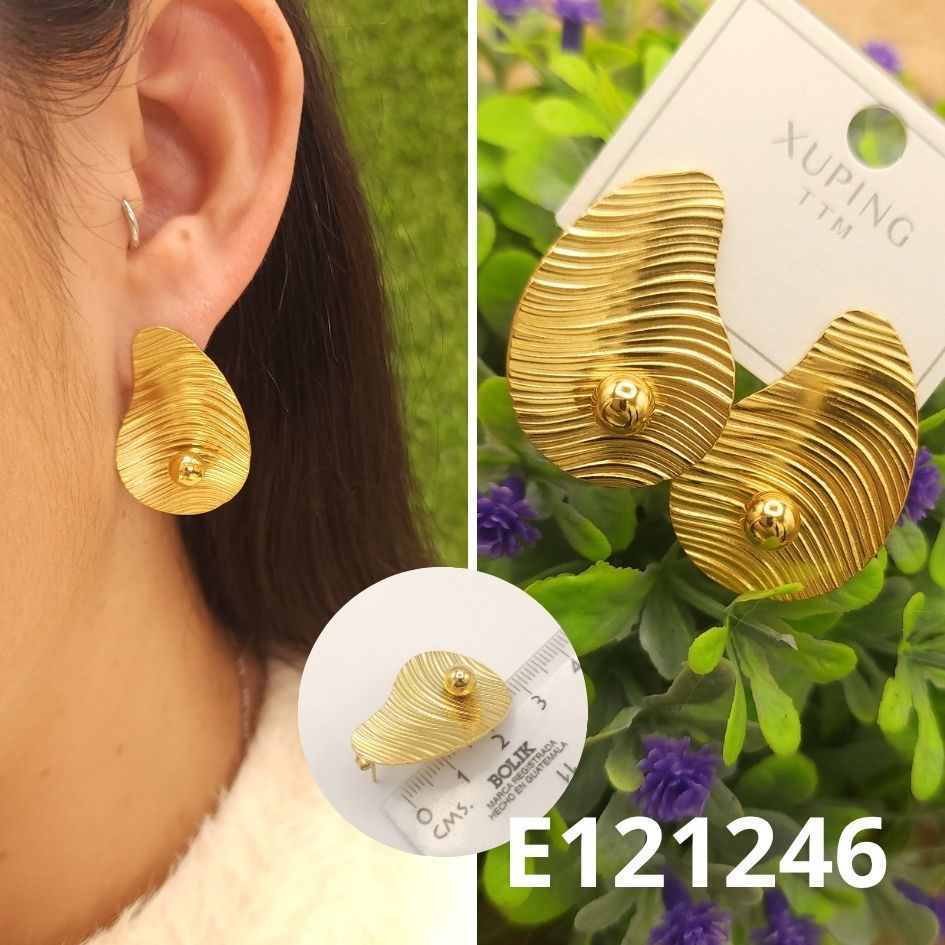 ARETES ENCHAPADOS EN ORO 14K 3CM