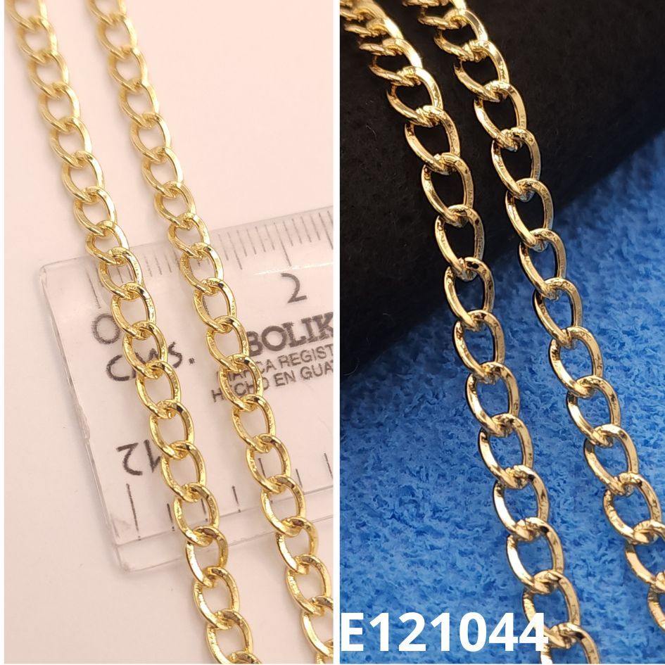 CADENA ENCHAPADA EN ORO 14K GRUMETEADA CUBANA 50CM LARGO X 4MM ANCHO