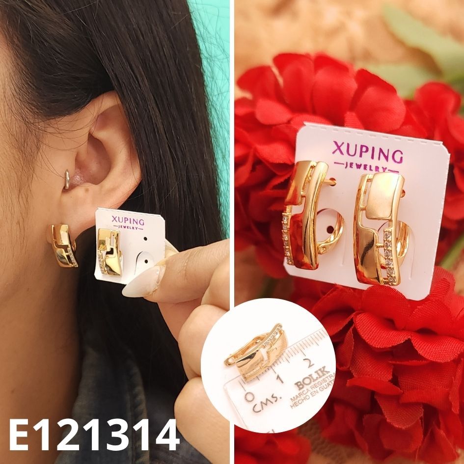 ARETES ENCHAPE EN ORO 18K 1.8CM