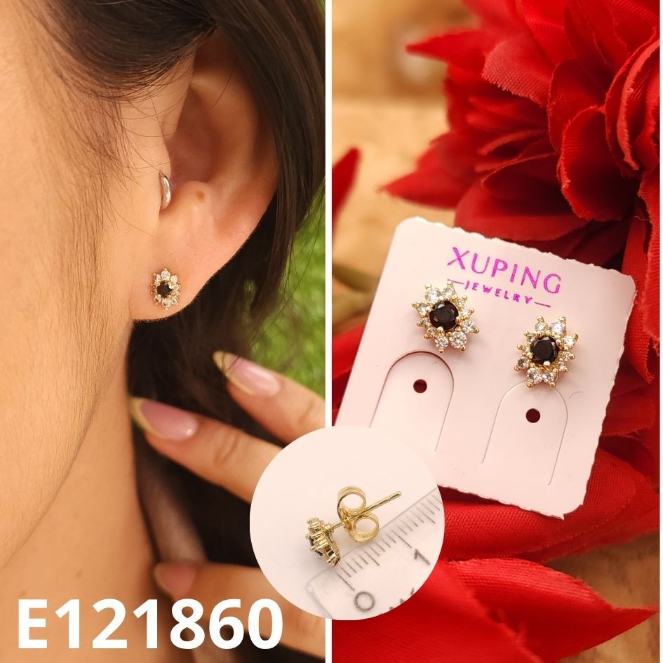 ARETES ENCHAPADOS EN ORO 14K NEGRO