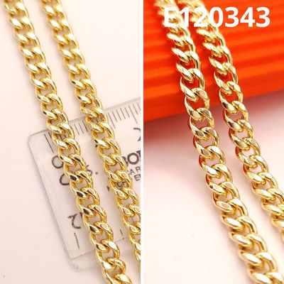CADENA ENCHAPADA EN ORO 14K GRUMETADA 50CM LARGO X 5MM ANCHO