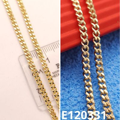 CADENA ENCHAPADA EN ORO 14K GRUMETEADA 50CM LARGO X 3MM ANCHO