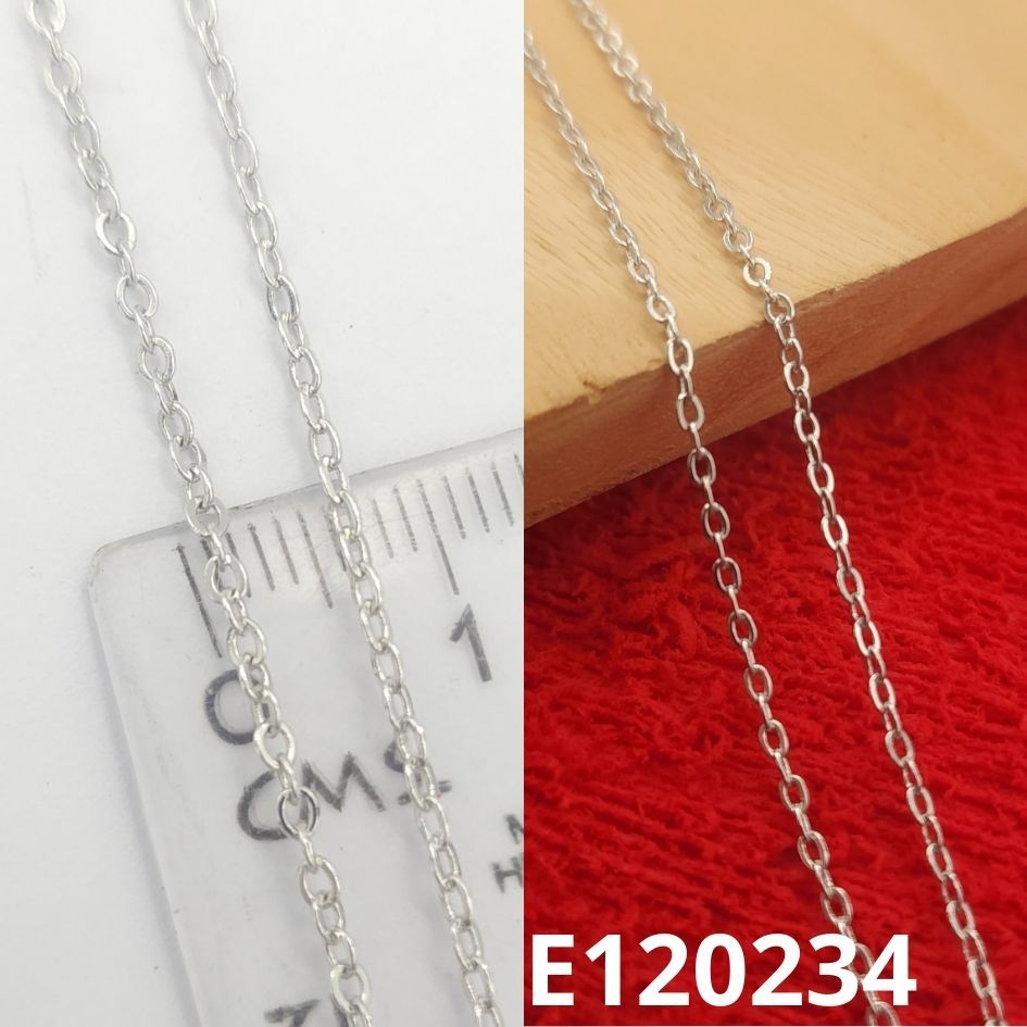 CADENA ENCHAPADA EN PLATINO 40CM LARGO X 2MM