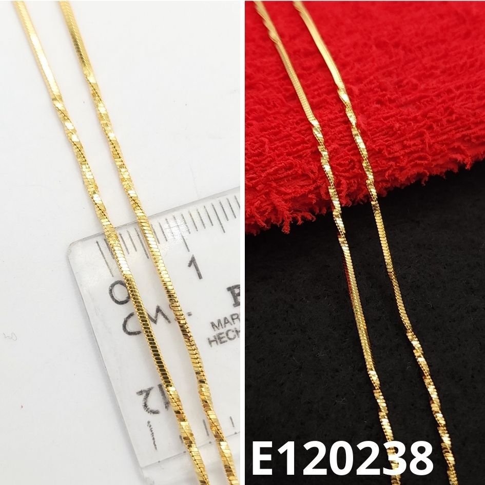 CADENA ENCHAPADA EN ORO 24K 55CM LARGO X 1MM ANCHO