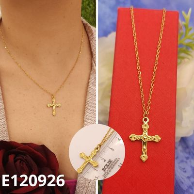 GARGANTILLA ENCHAPADA EN ORO 14K CRUZ40 A 45CM LARGO